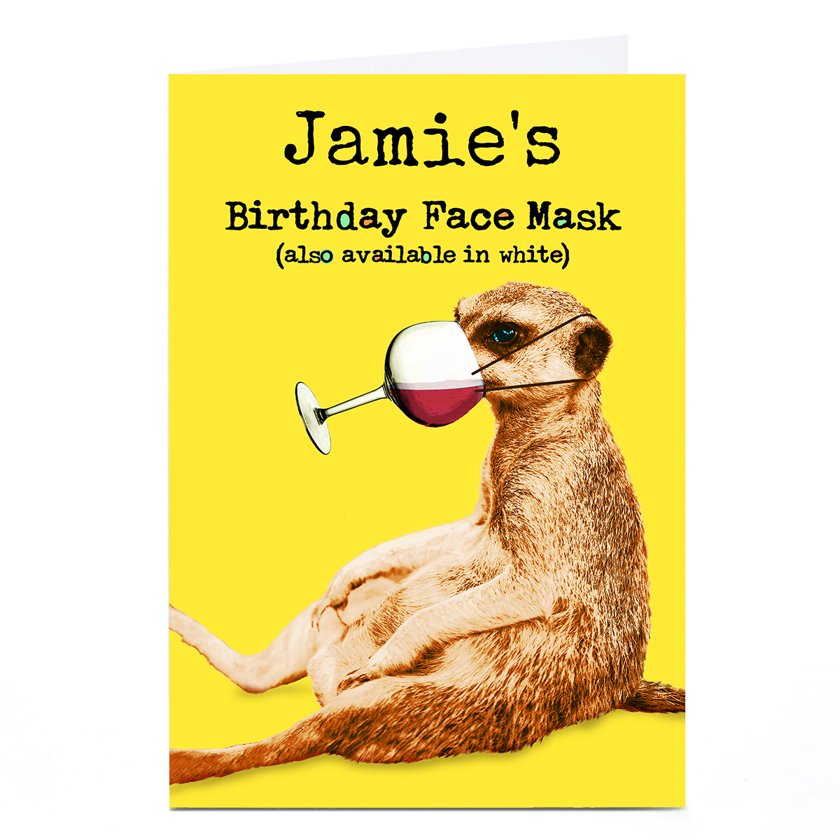 Personalised PG Quips Birthday Card - Meerkat Mask