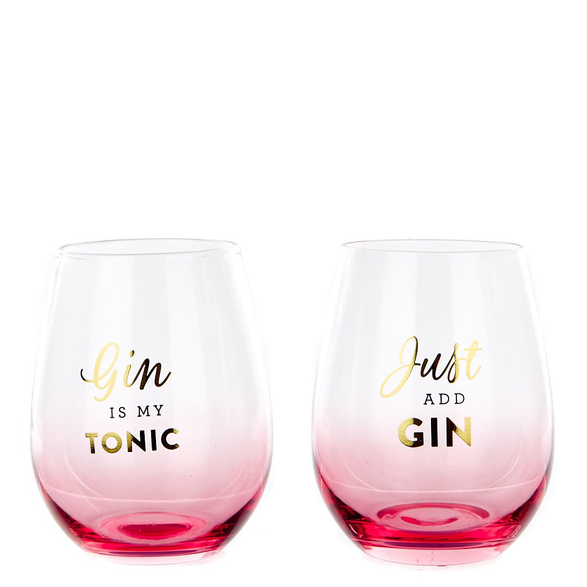 Pink & Gold Gin Glasses|Glassware - Set of 2