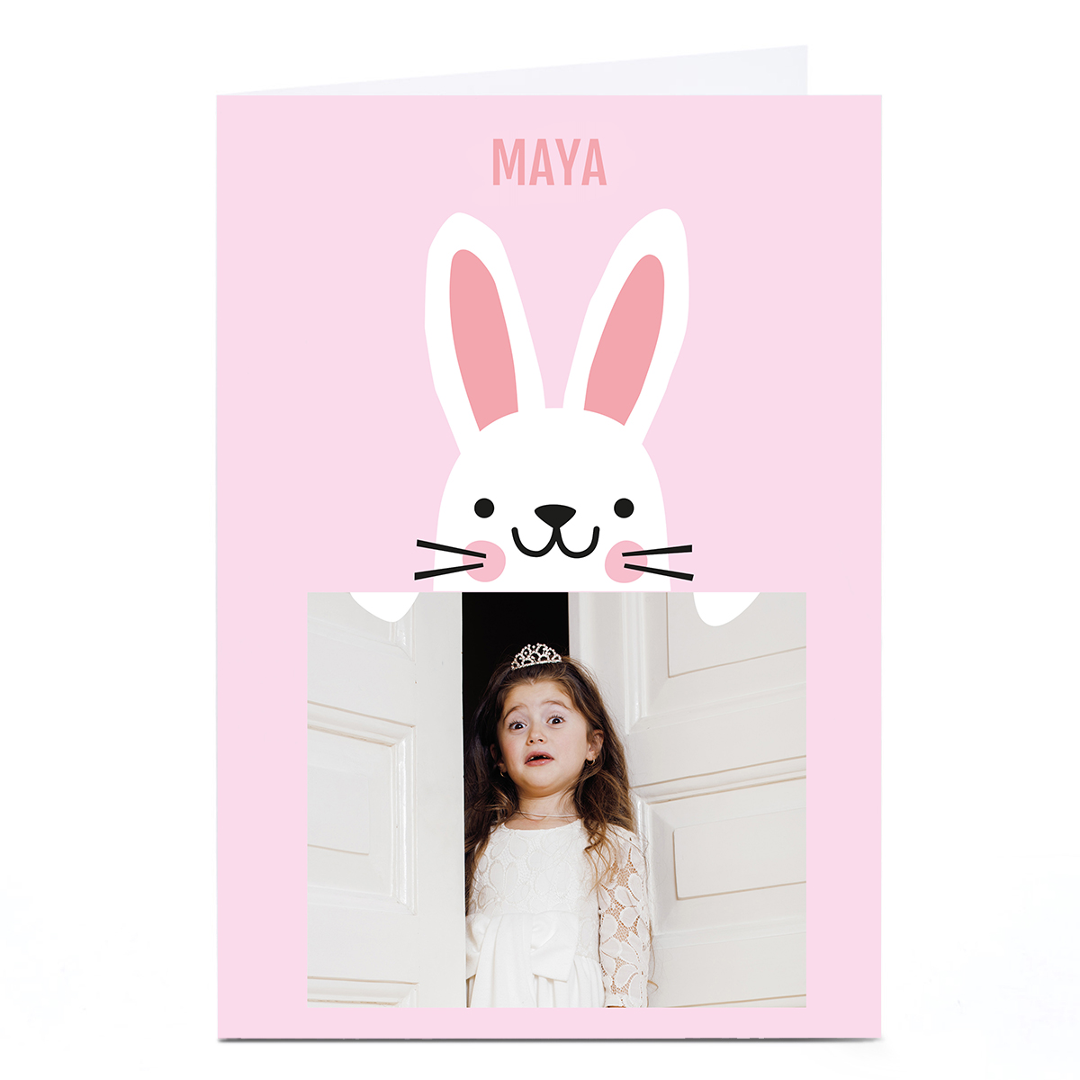 Photo Cut Outs Any Occasion Card - White Rabbit