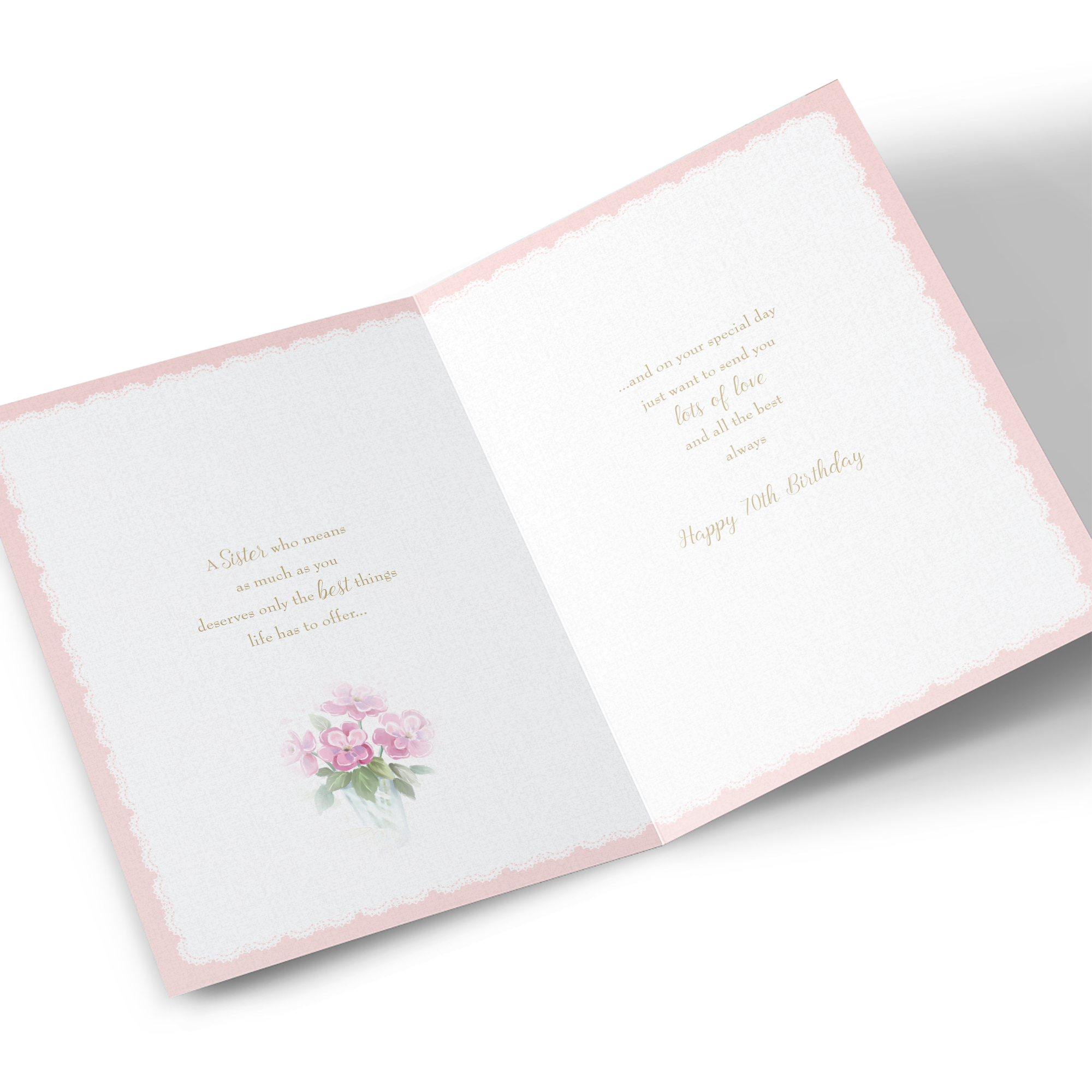 70th Birthday Card - Garden Tea Party, Sister 