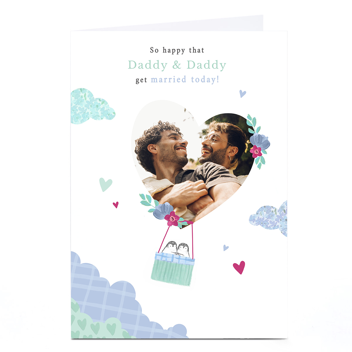 Photo Wedding Card - Daddy And Daddy Get Married Today