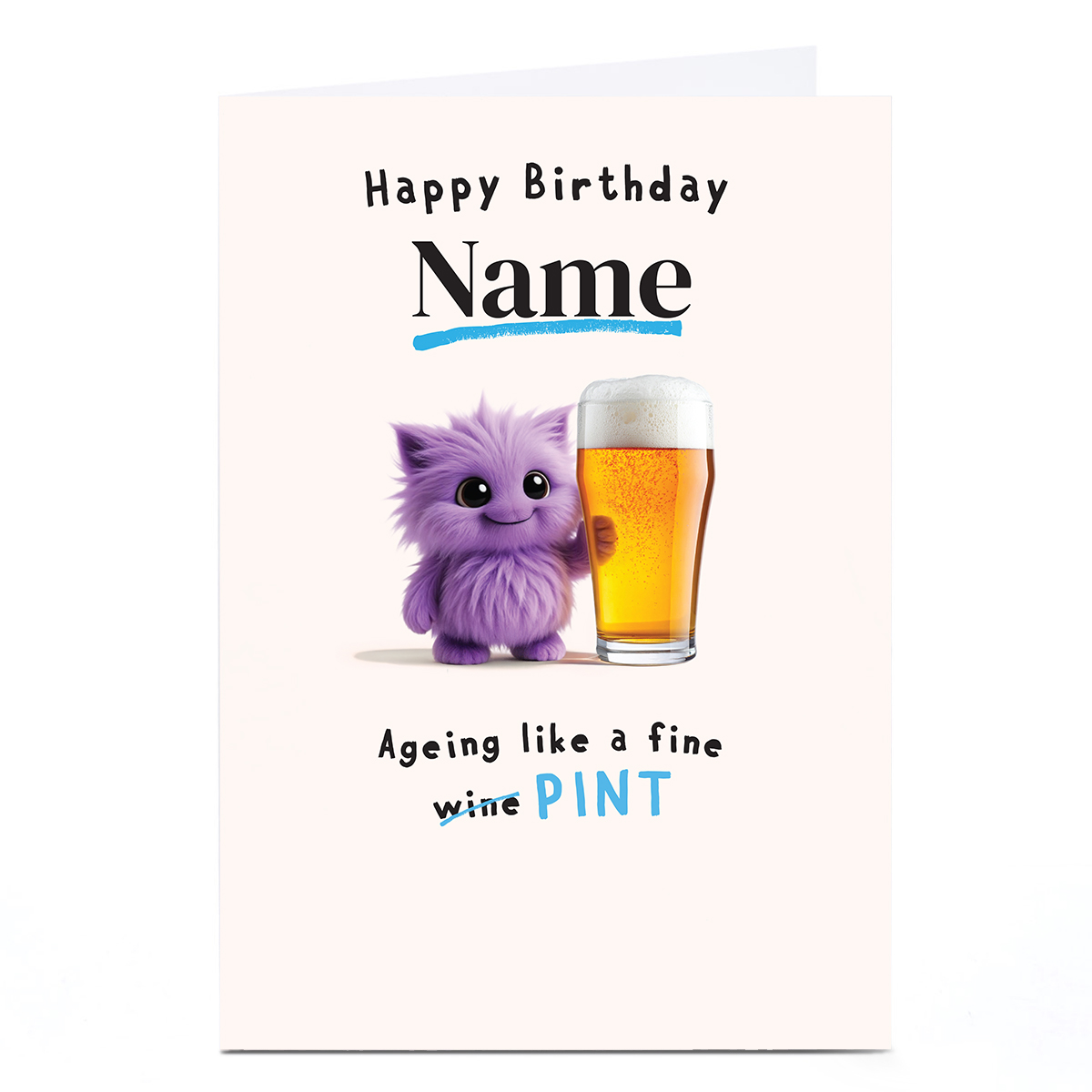 Personalised Wimzee Birthday Card - Aging Like a Fine Pint