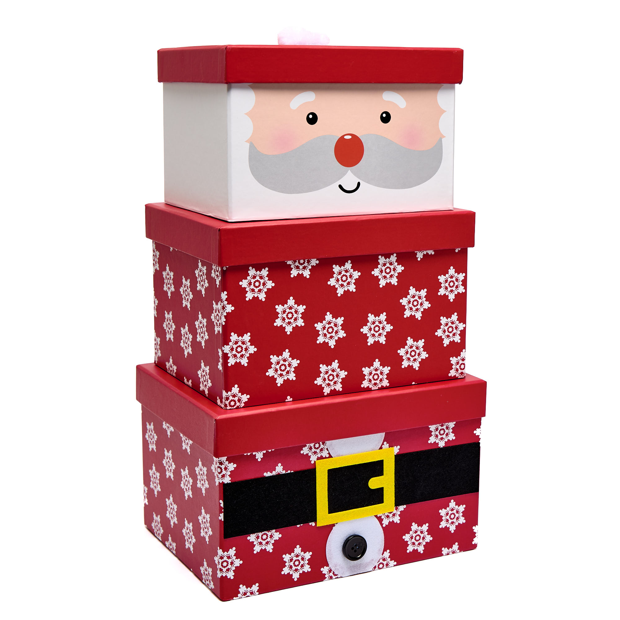 Santa Stacking Gift Boxes - Set of 3