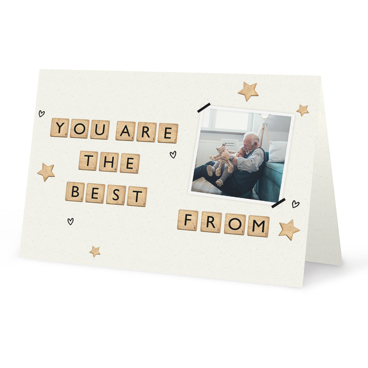 Personalised Father's Day Photo Card - Scrabble Tiles and Photo