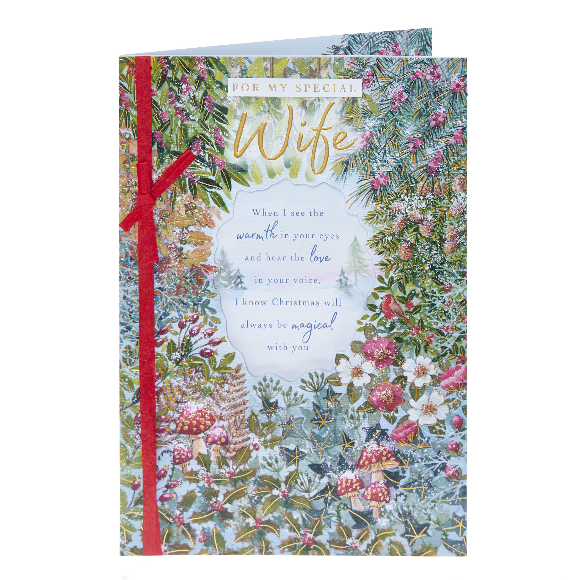 Wife Woodland Foliage Christmas Card