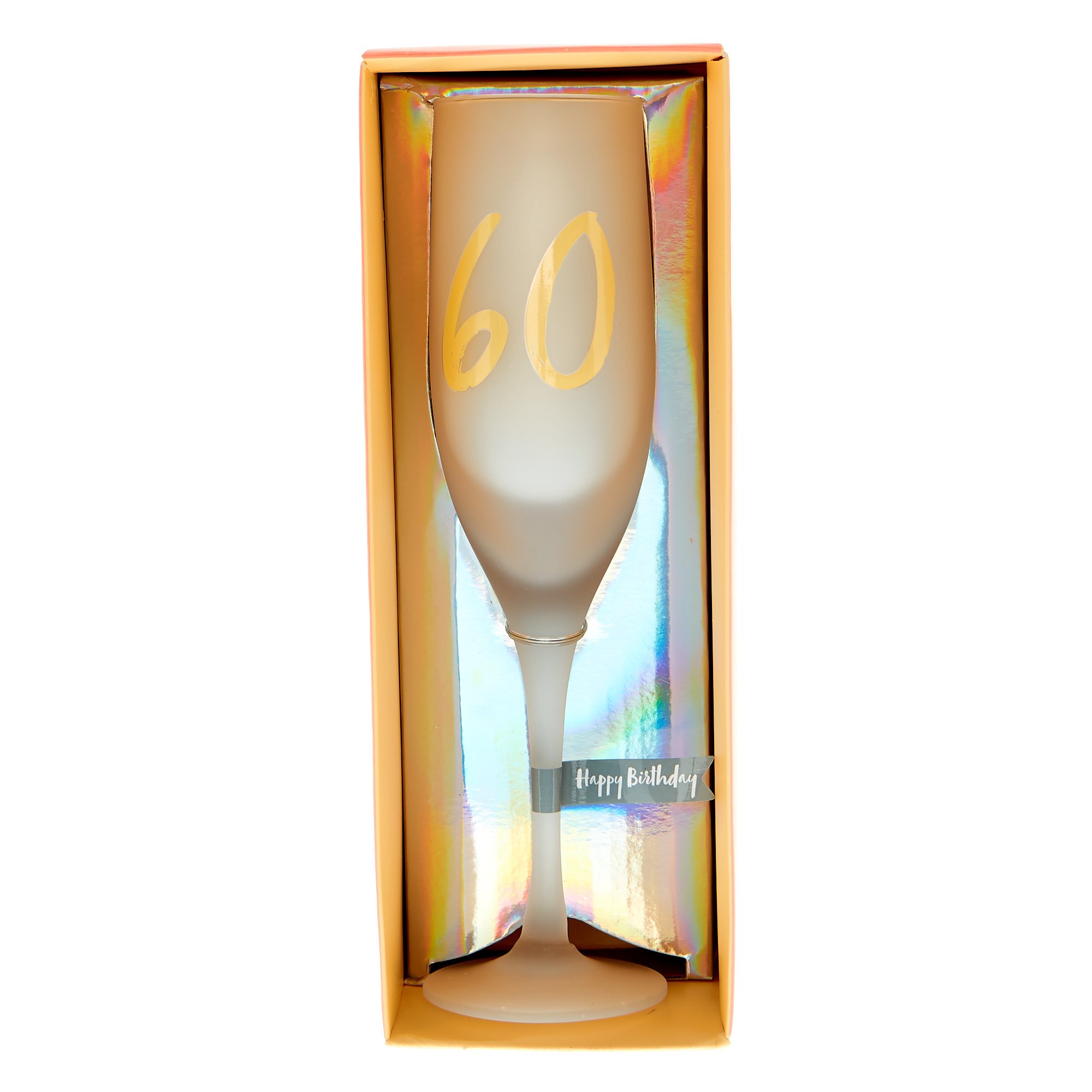 60th Birthday Frosted Champagne Flute 