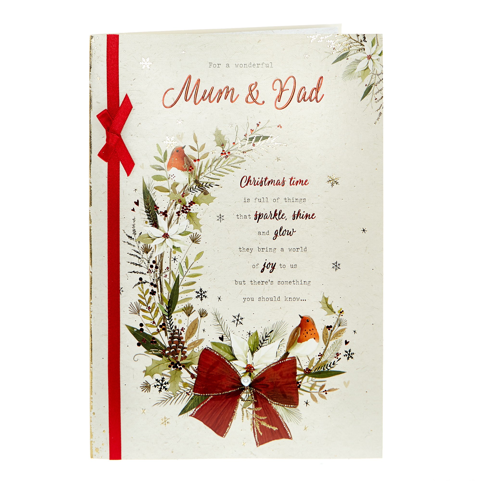 Christmas Card - Mum & Dad Sparkle Shine & Glow