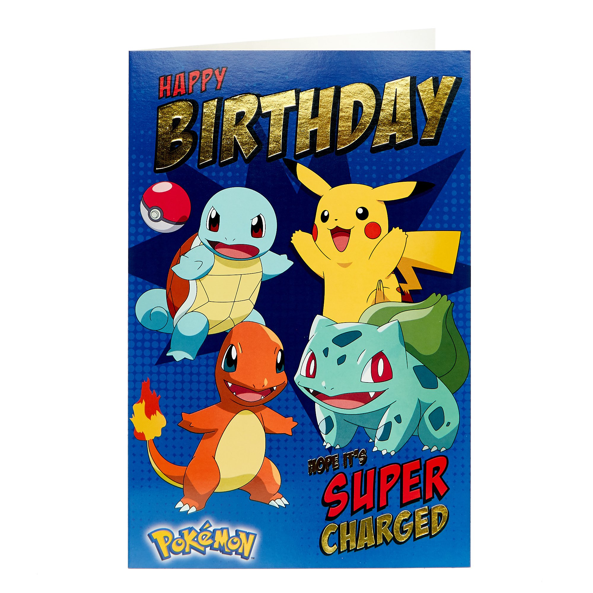 Pokemon Birthday Card - Super Charged