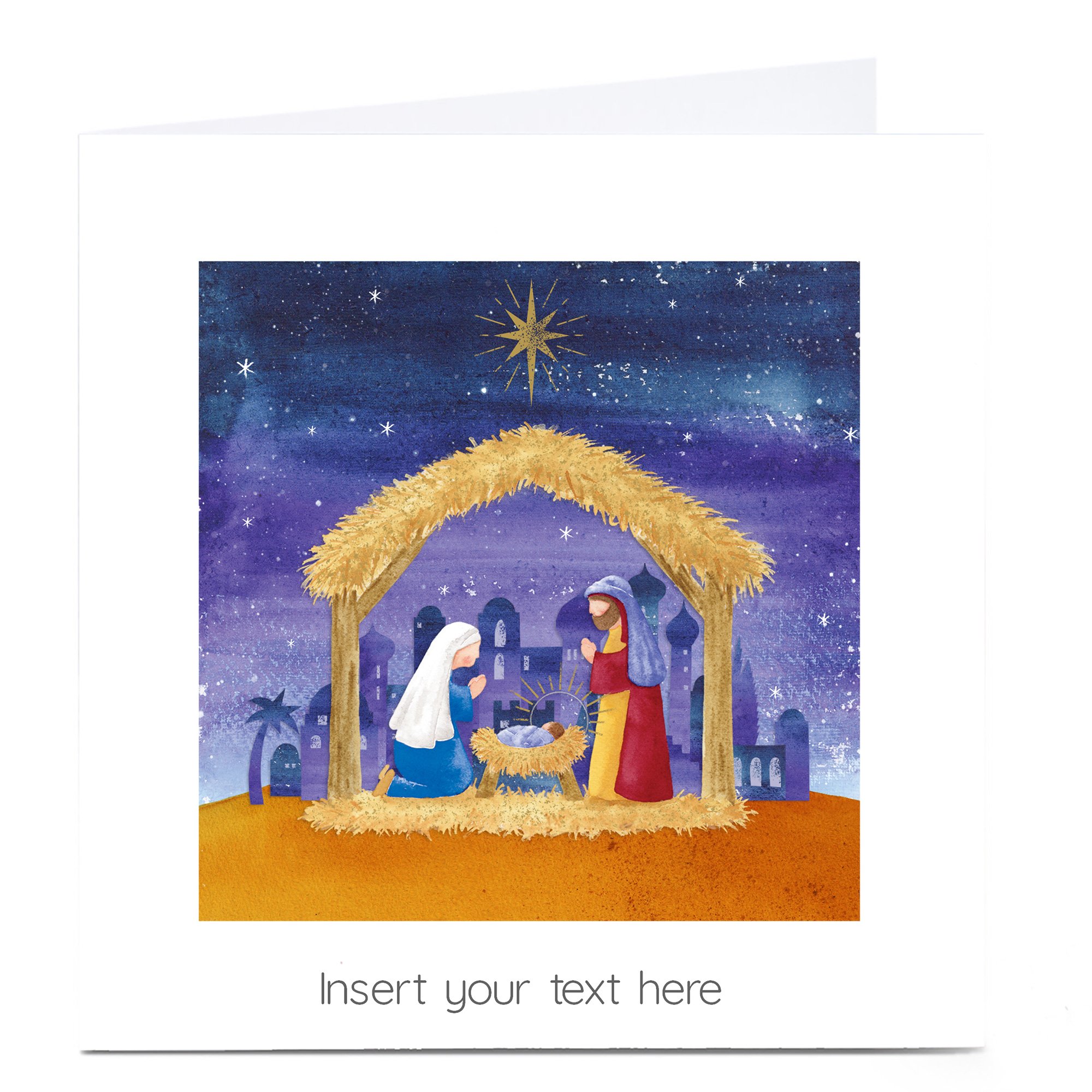 Personalised Christmas Card - Away In A Manger