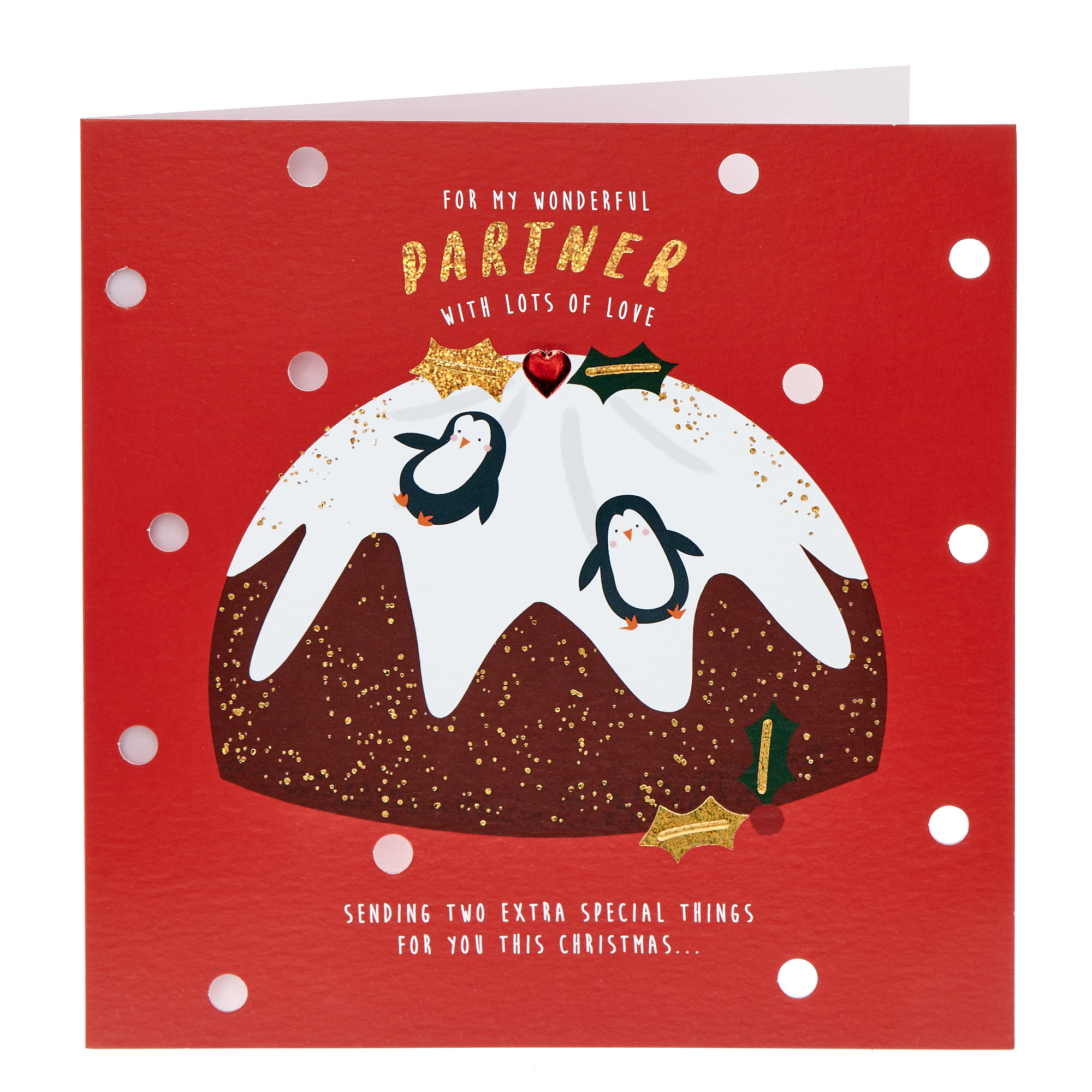 Partner Penguins & Pudding Christmas Card