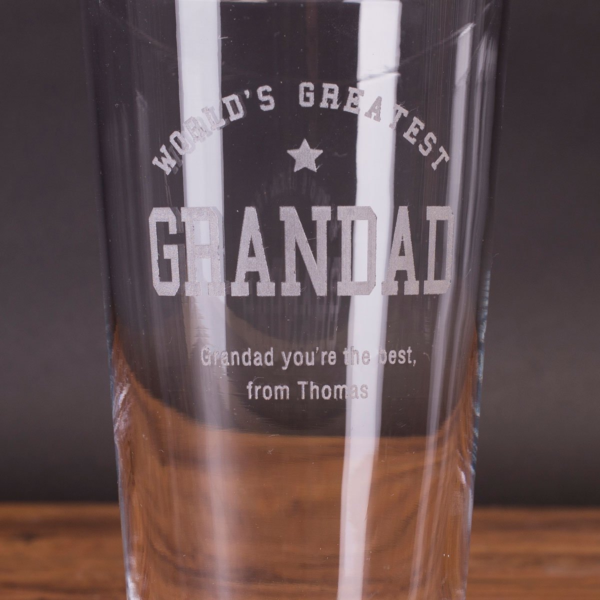 Personalised World's Greatest Grandad Pint Glass