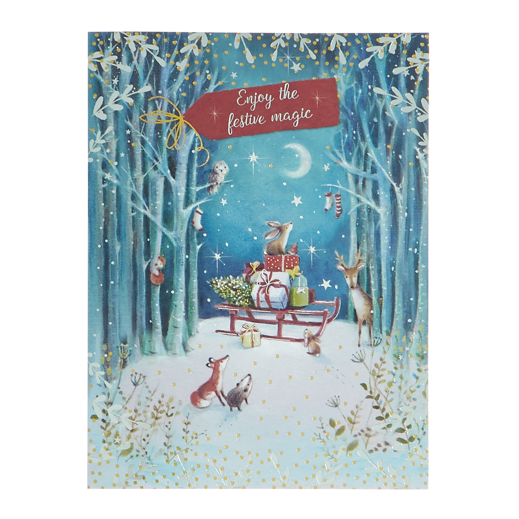 10 Deluxe Charity Boxed Christmas Cards - Festive Woodland (2 Designs)