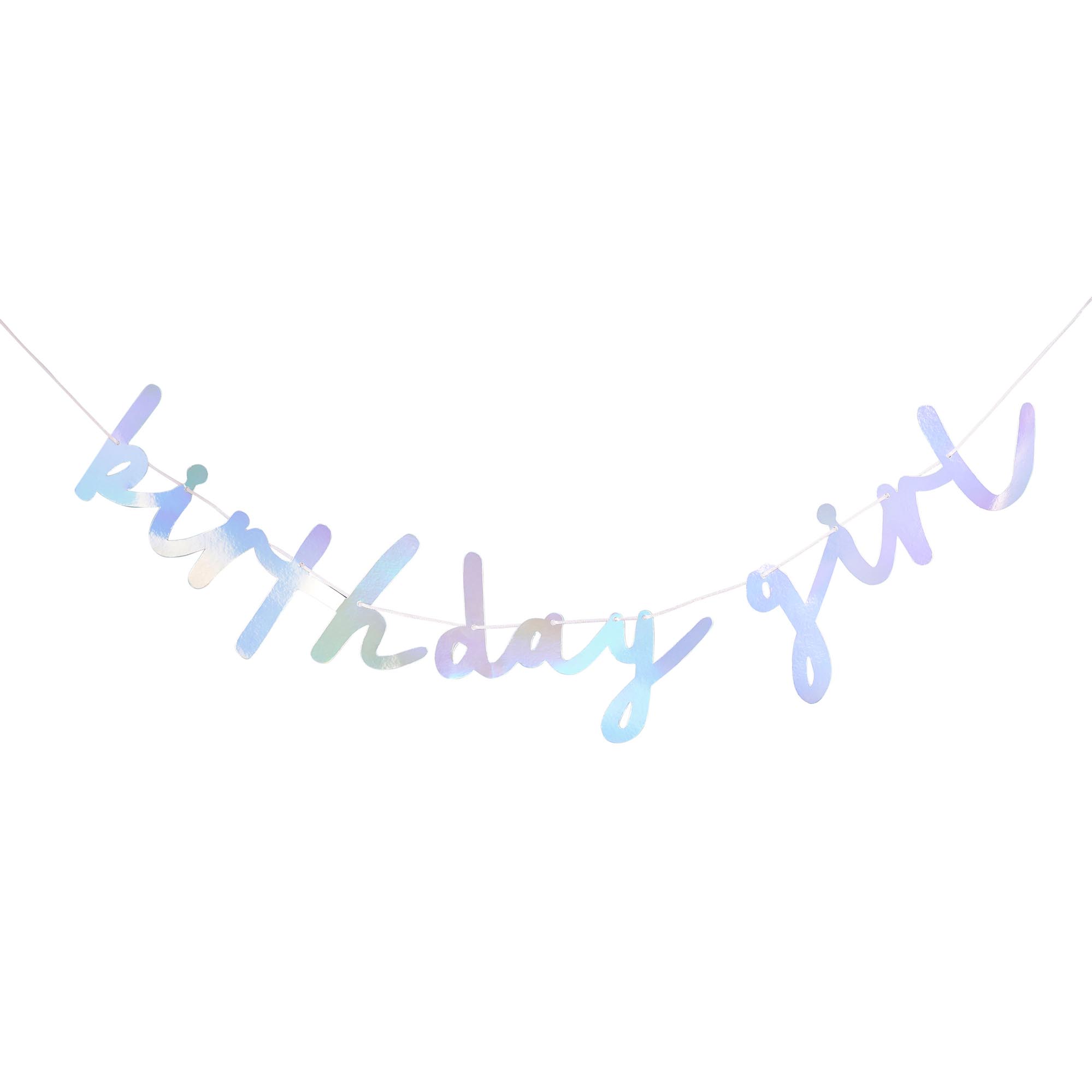 Iridescent Birthday Girl Card Banner