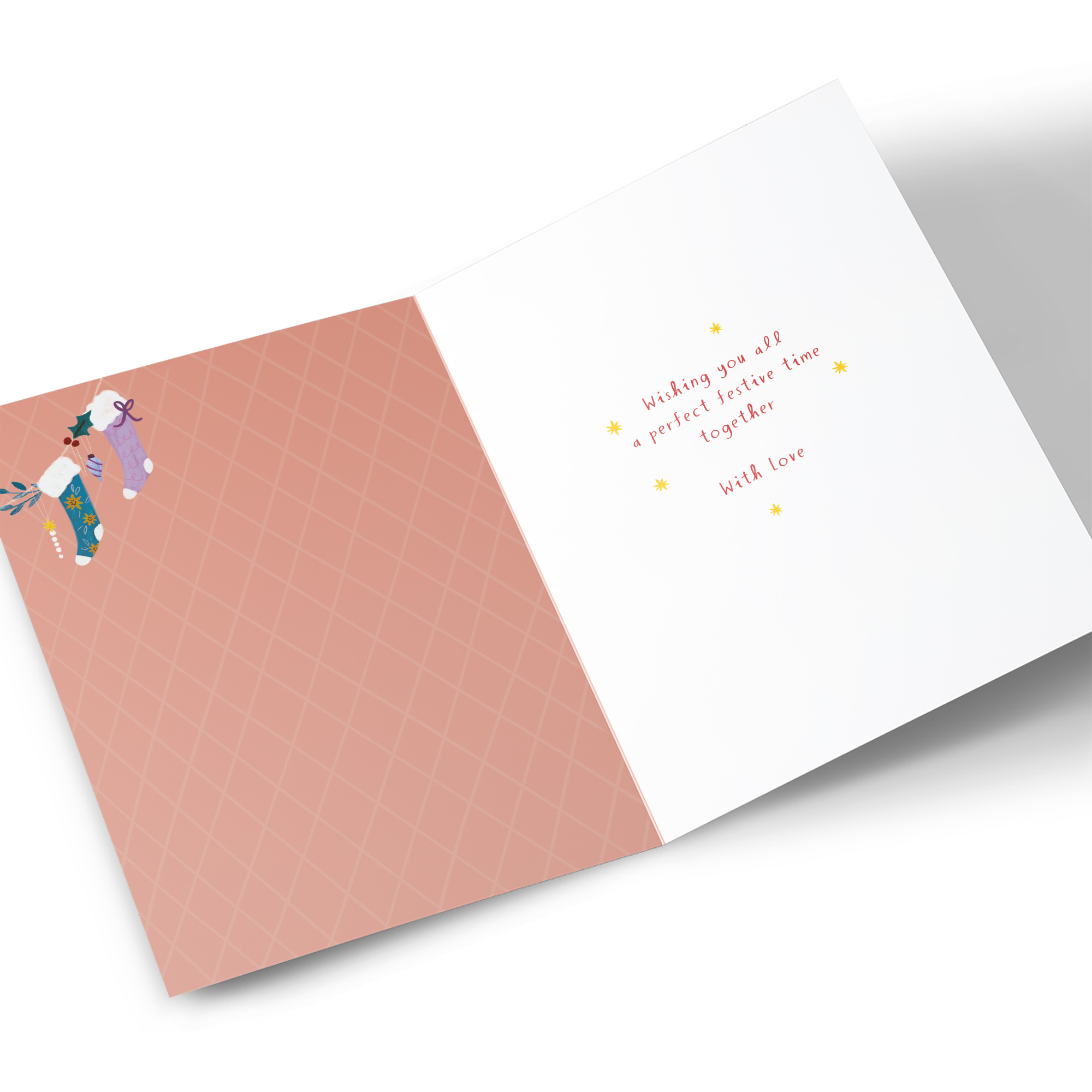 Christmas Card - Garland of Stockings, Special Sister And Your Family