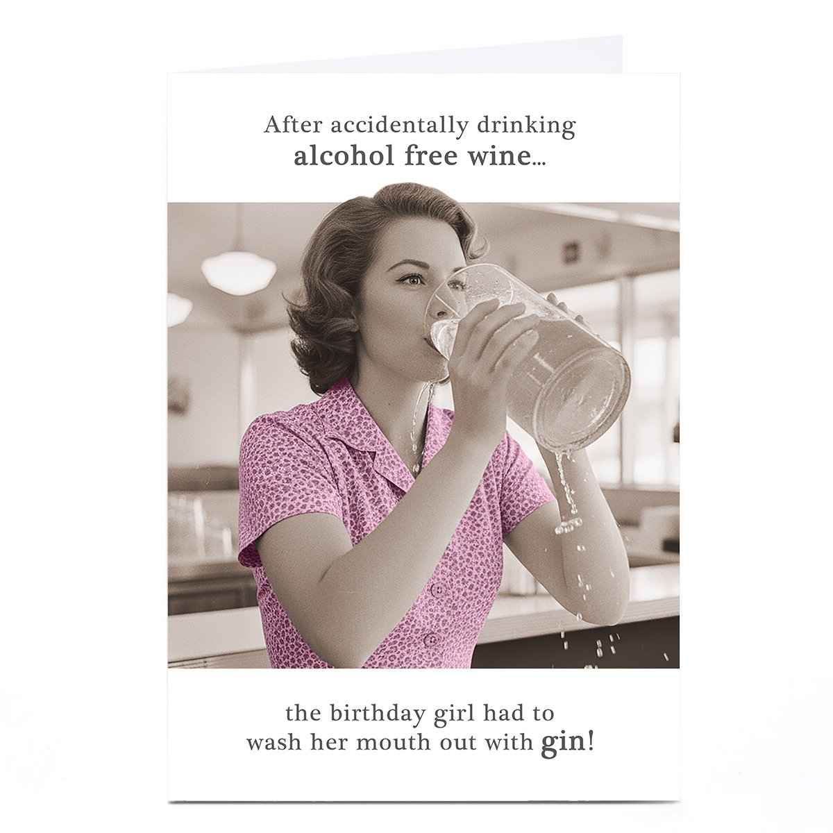 Personalised Birthday Card - Alcohol Free Wine