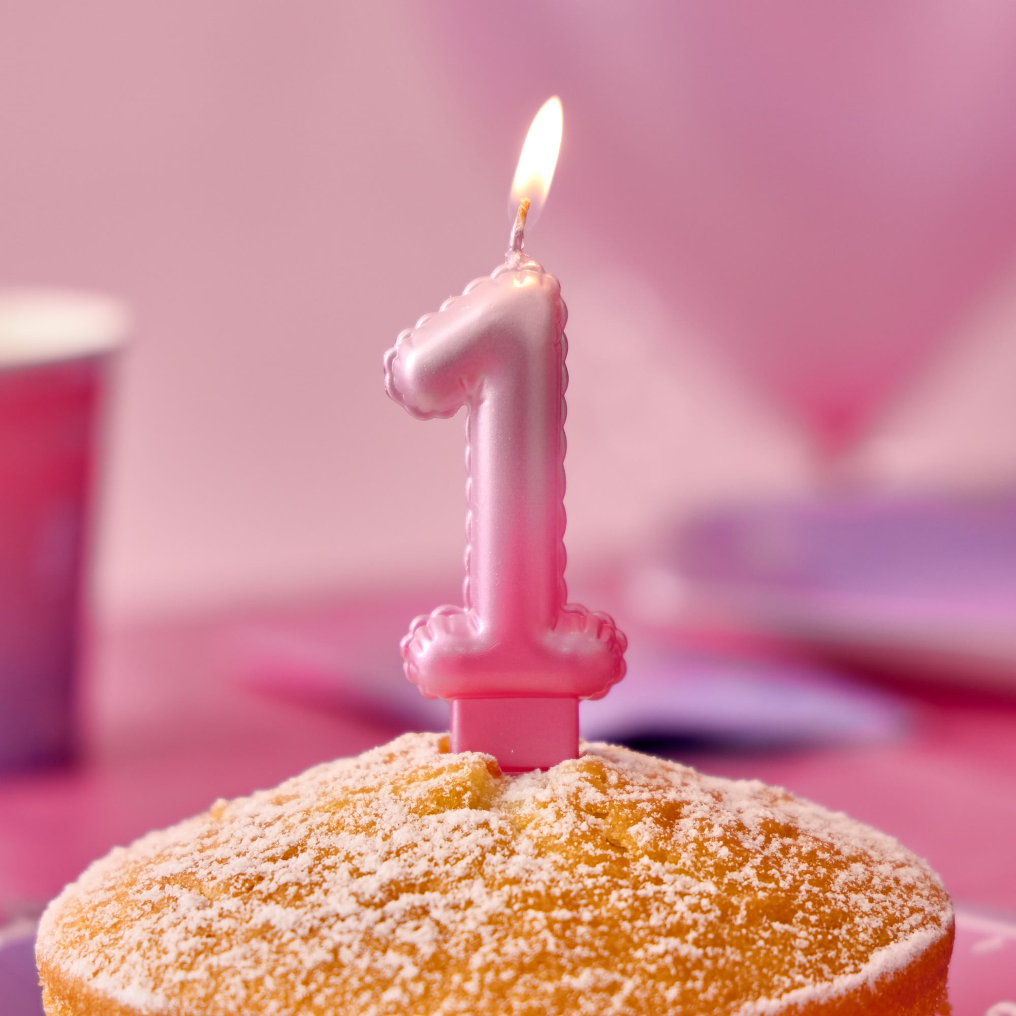 Pink Number 1 Cake Candle