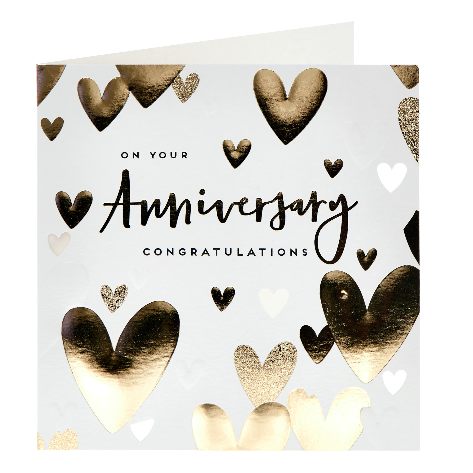 Shimmering Hearts Wedding Anniversary Card 