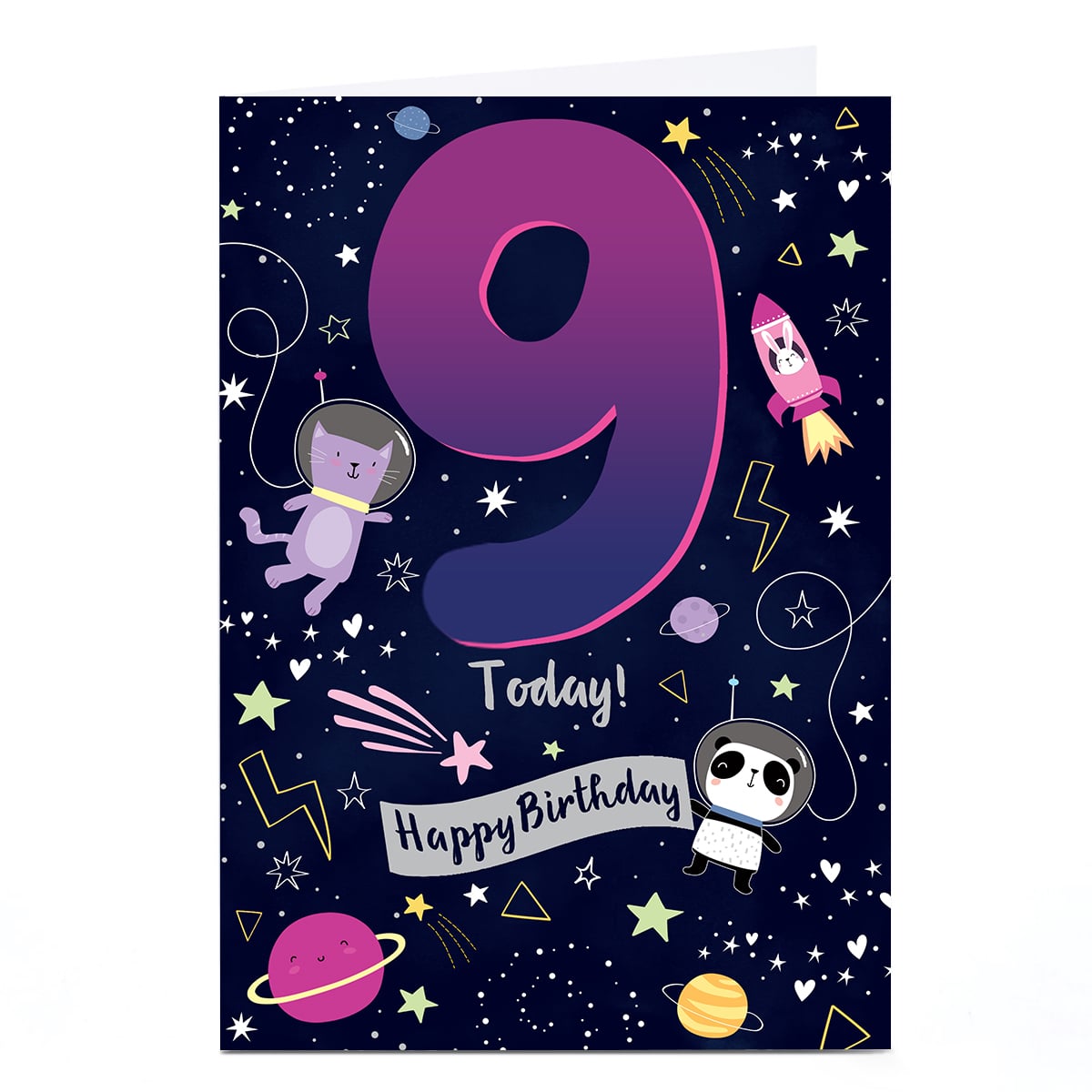 9th Birthday Card - Outer Space 9 Today 