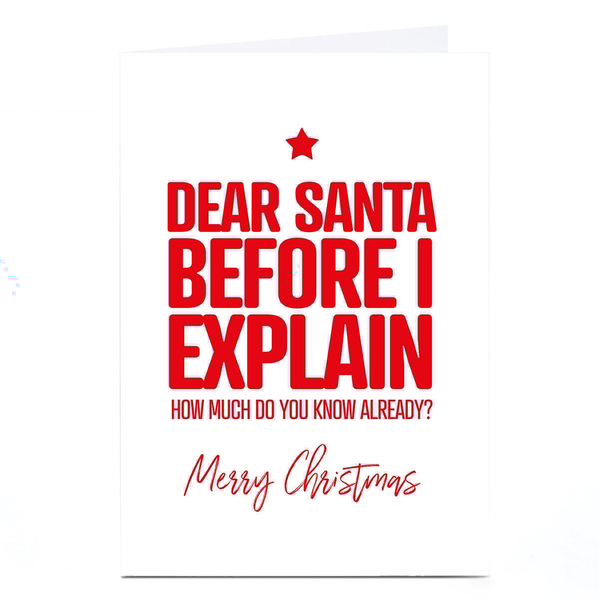 Personalised Punk Christmas Card - Dear Santa