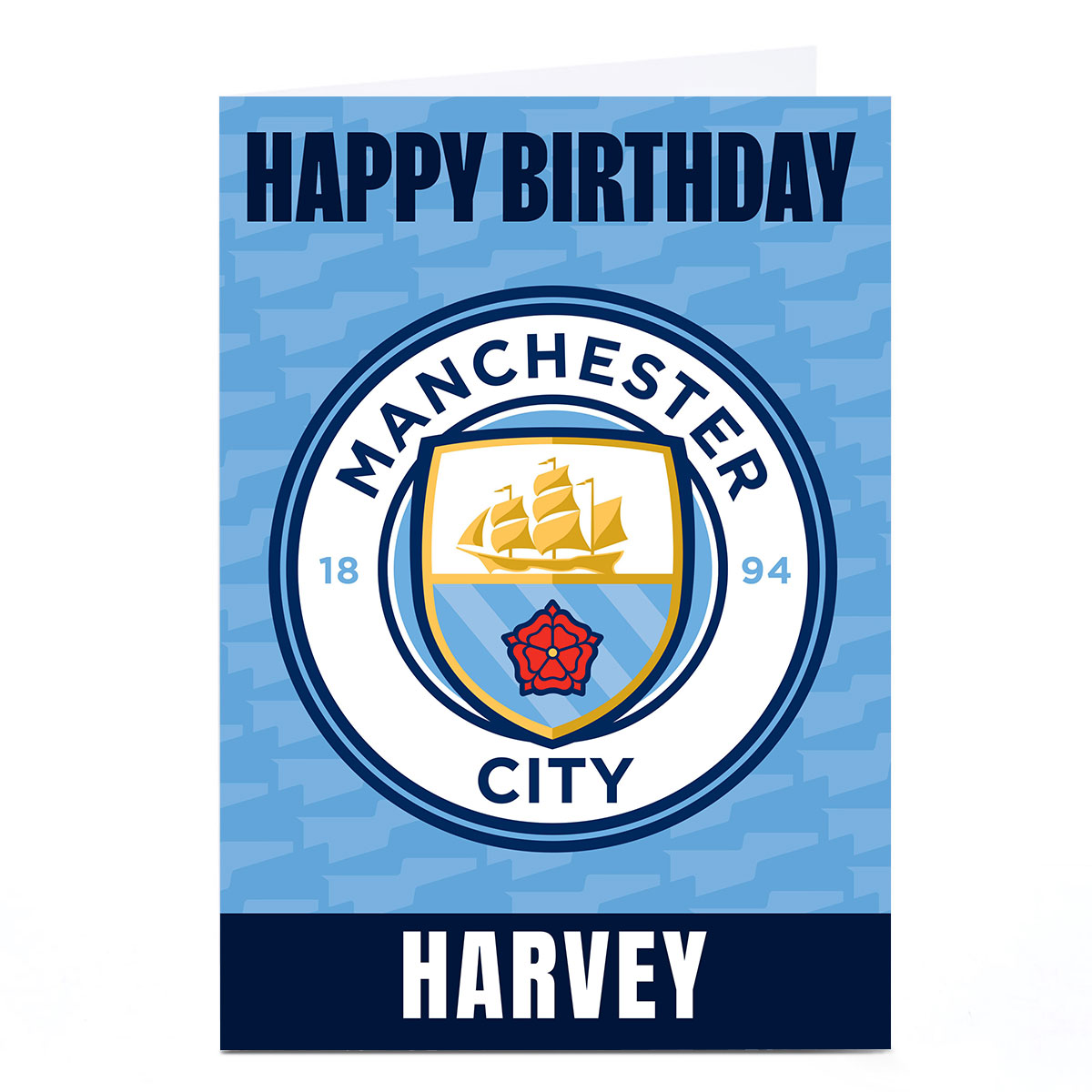 Personalised Football Birthday Card - Man City Happy Birthday 