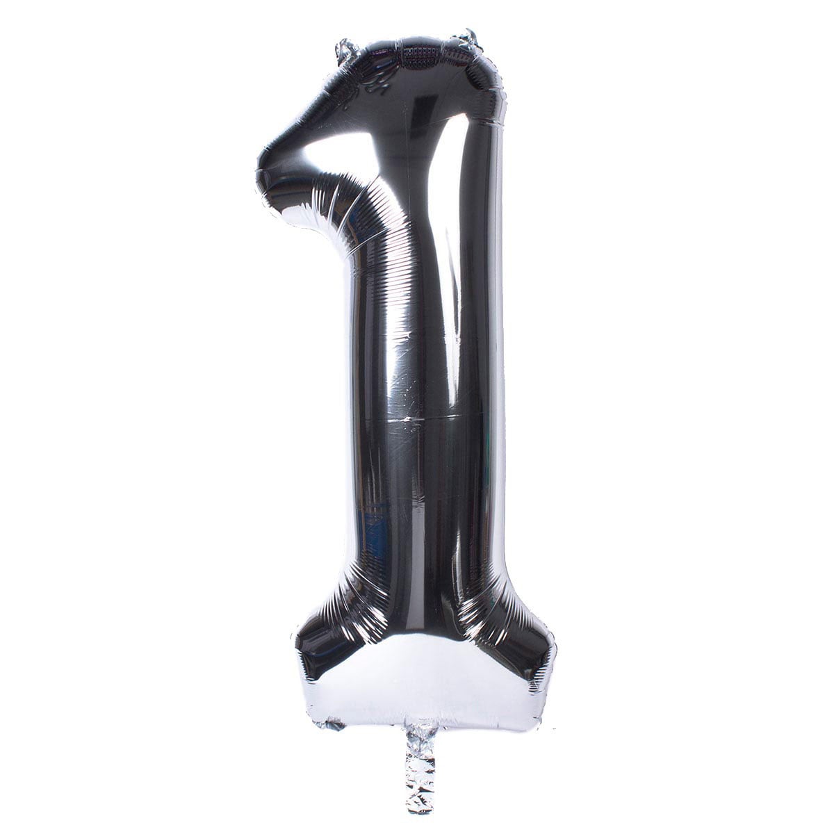 Silver Number 1 Giant Foil Helium Balloon INFLATED