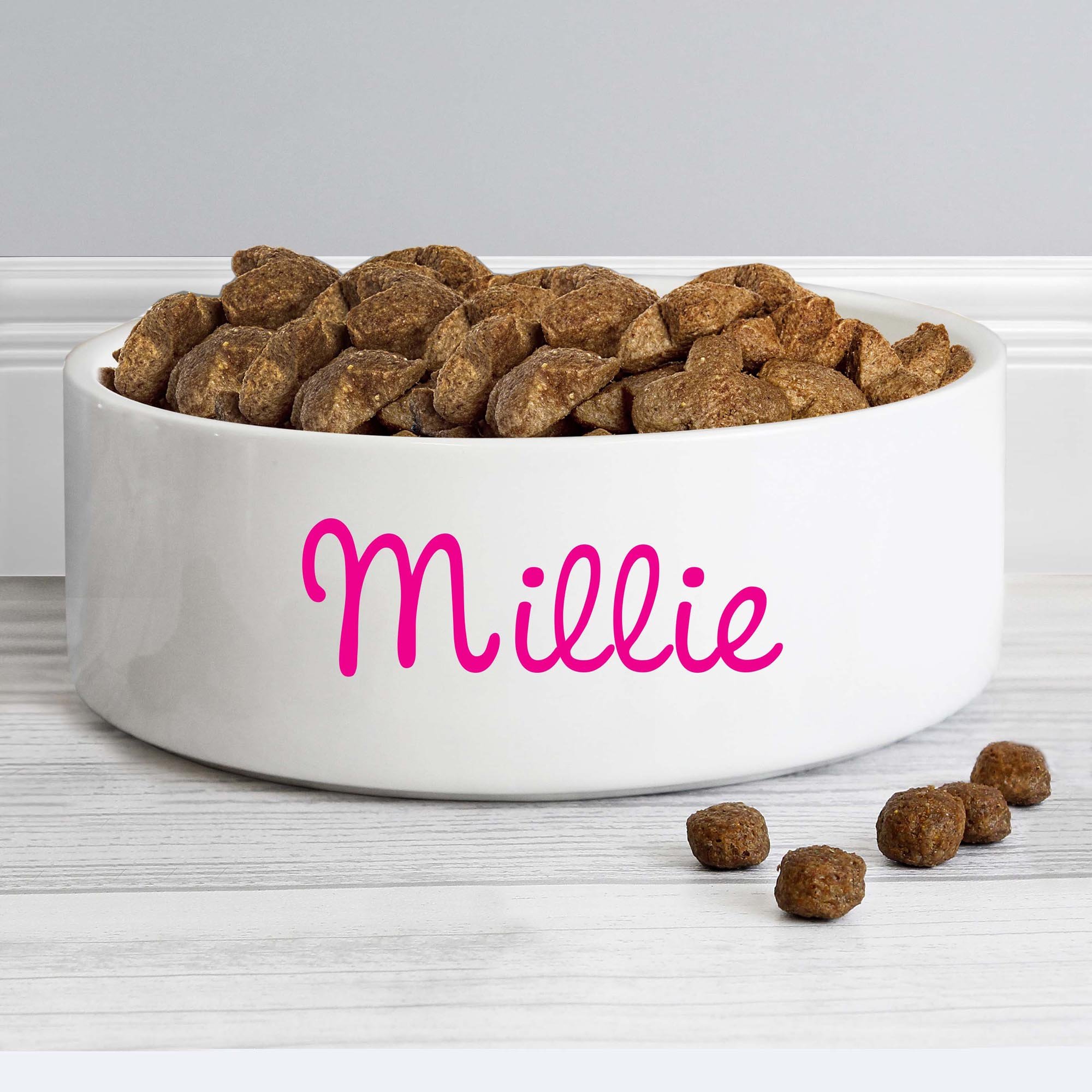 Personalised Pink Name 15cm Medium Pet Bowl