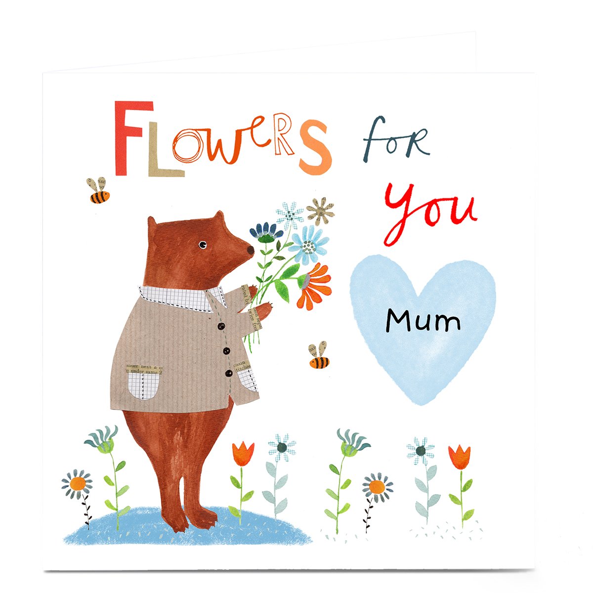 Personalised Lindsay Loves To Draw Card - Flowers For You