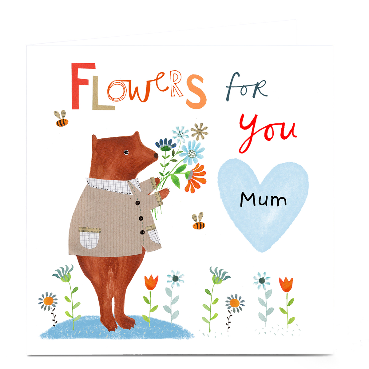 Personalised Lindsay Loves To Draw Card - Flowers For You