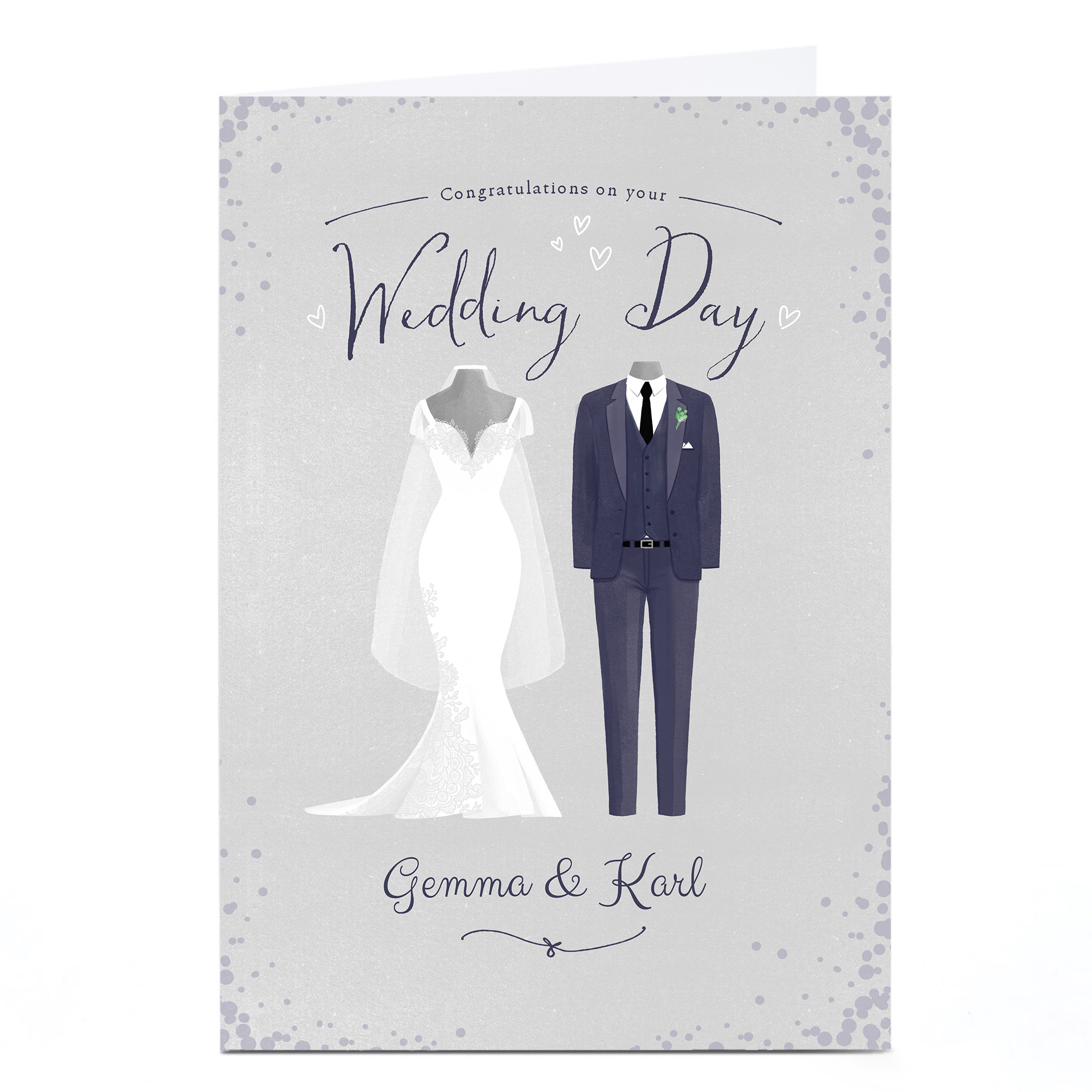 Personalised Wedding Card - Bride and Groom Illustration