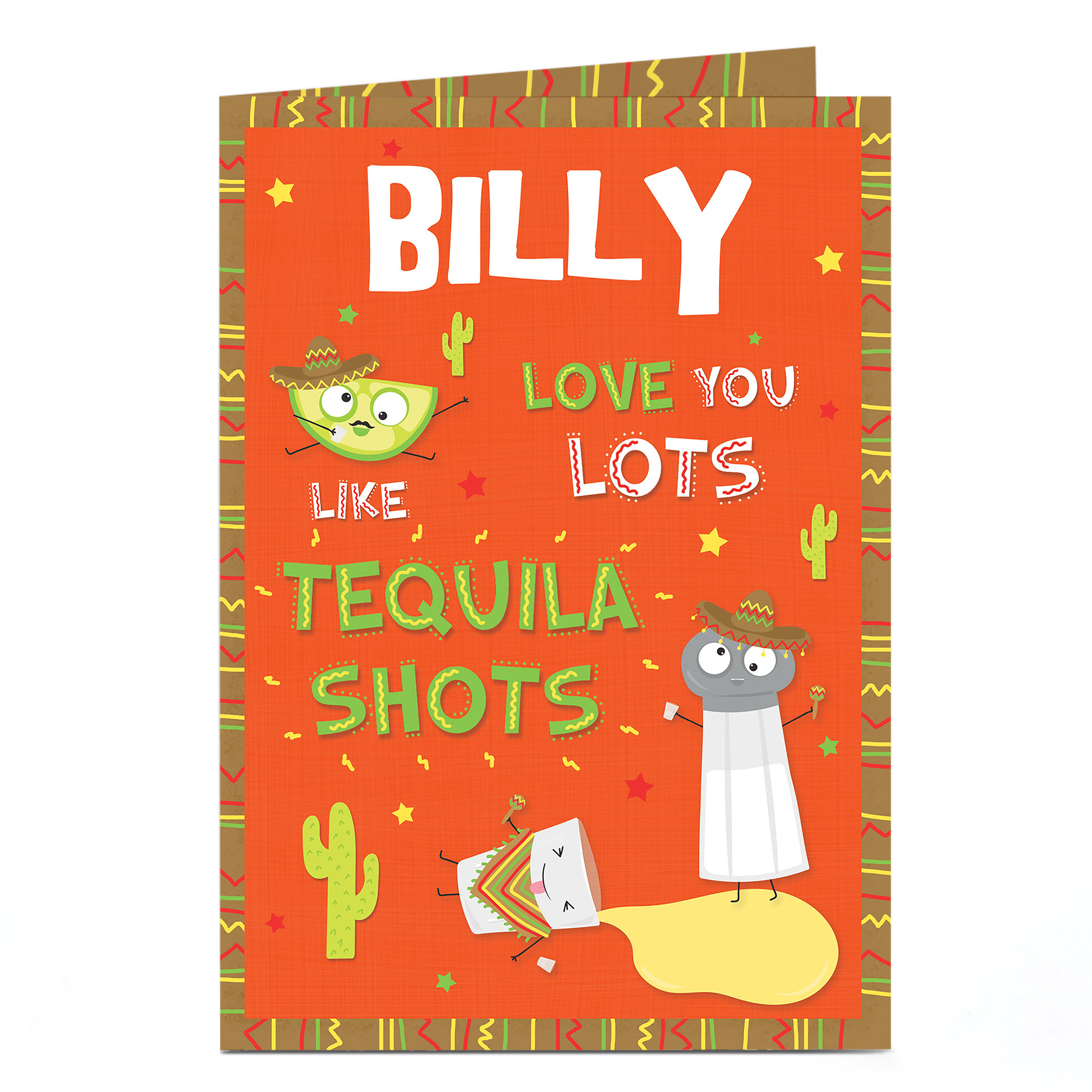 Personalised Birthday Card - Love You Lots Like Tequila Shots