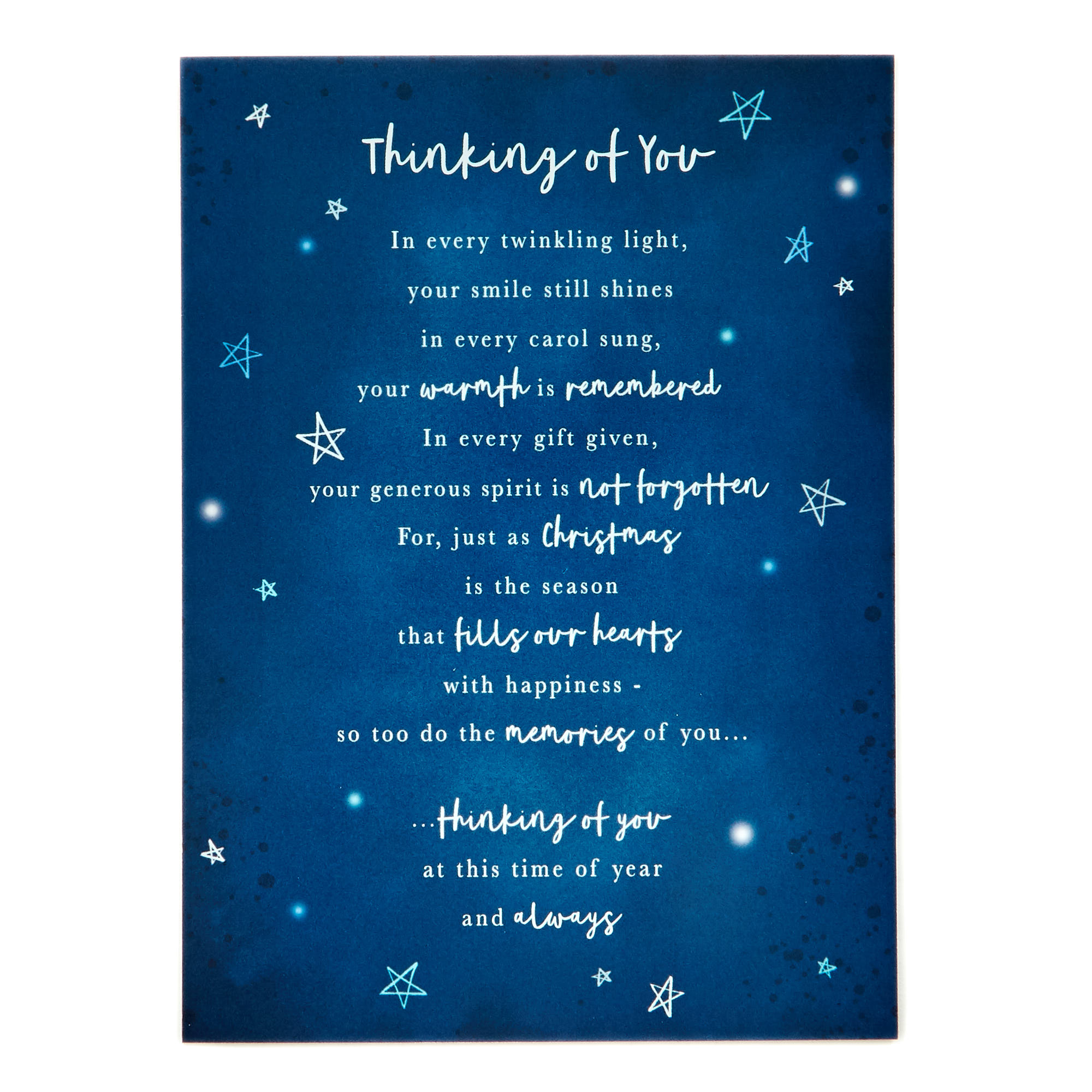 Christmas Memorial Card - Thinking Of You Starry Sky