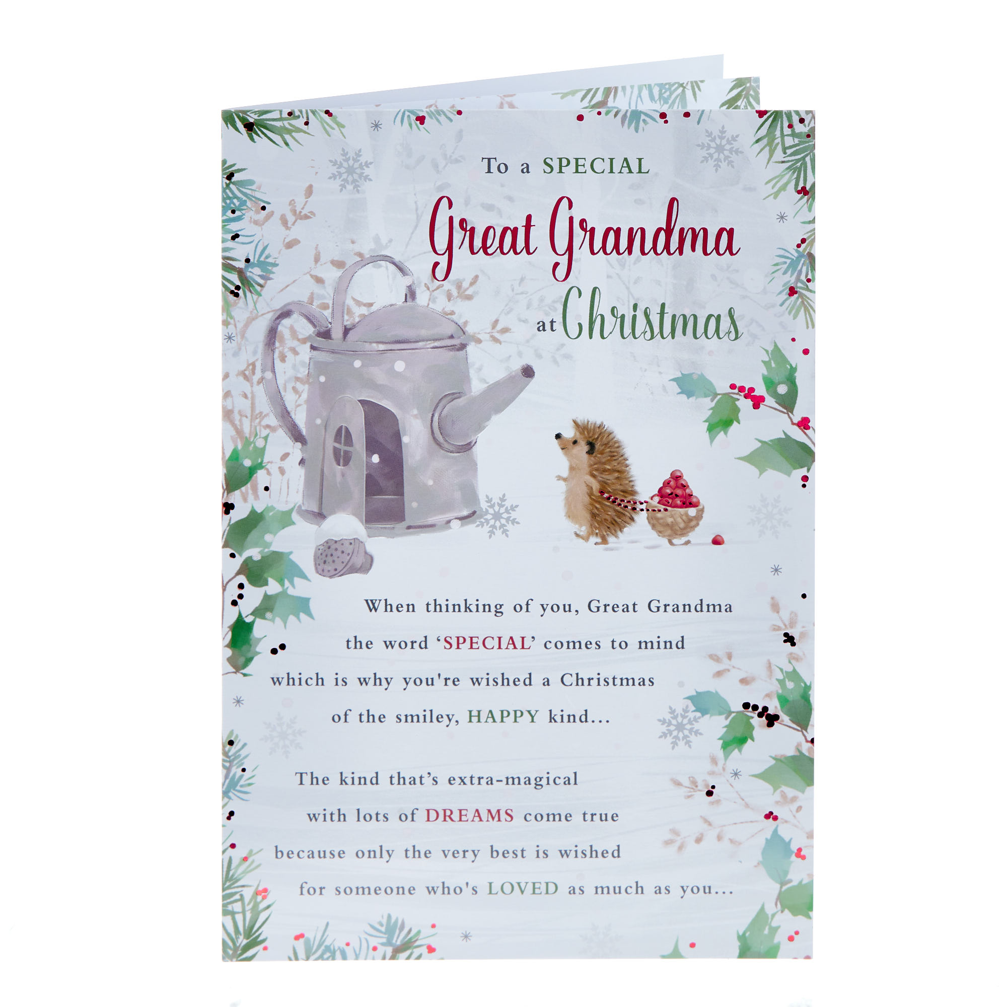 Great Grandma Hedgehog Christmas Card