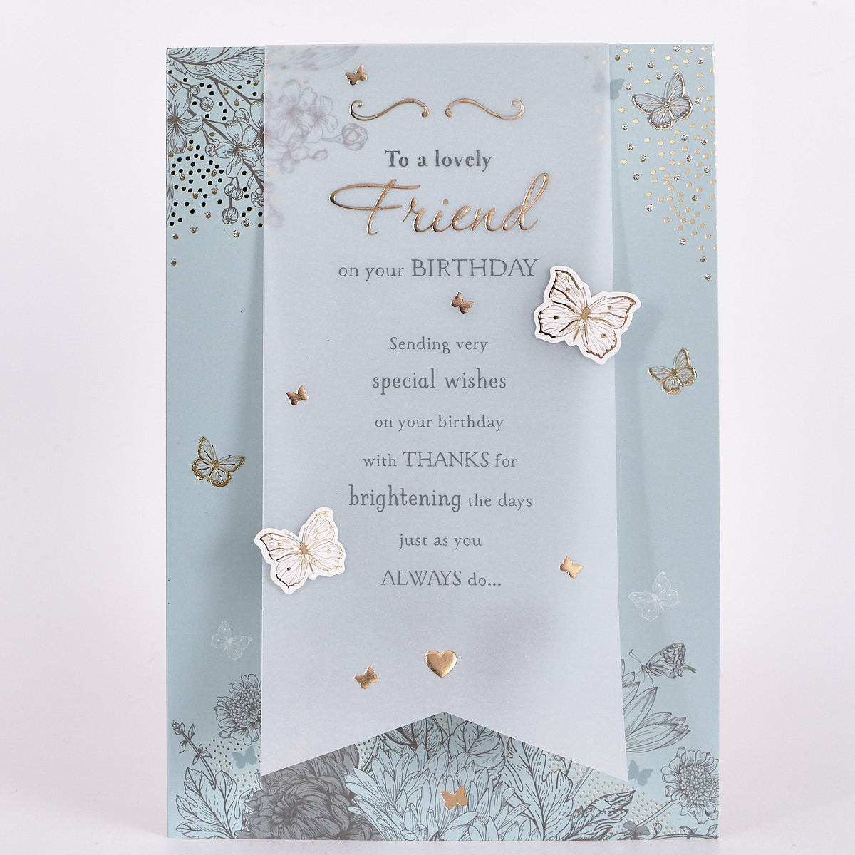 Signature Collection Birthday Card - Lovely Friend Butterflies
