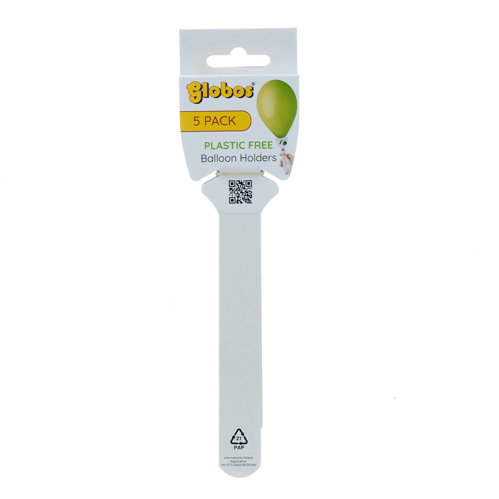 5 Cardboard Balloon Grips - White