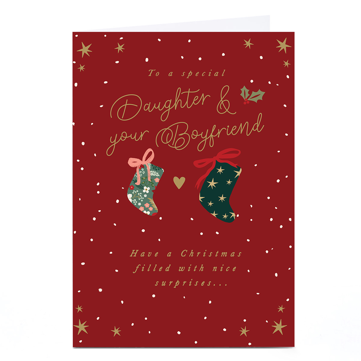 Christmas Card - His and Hers Stockings, Special Daughter And Your Boyfriend