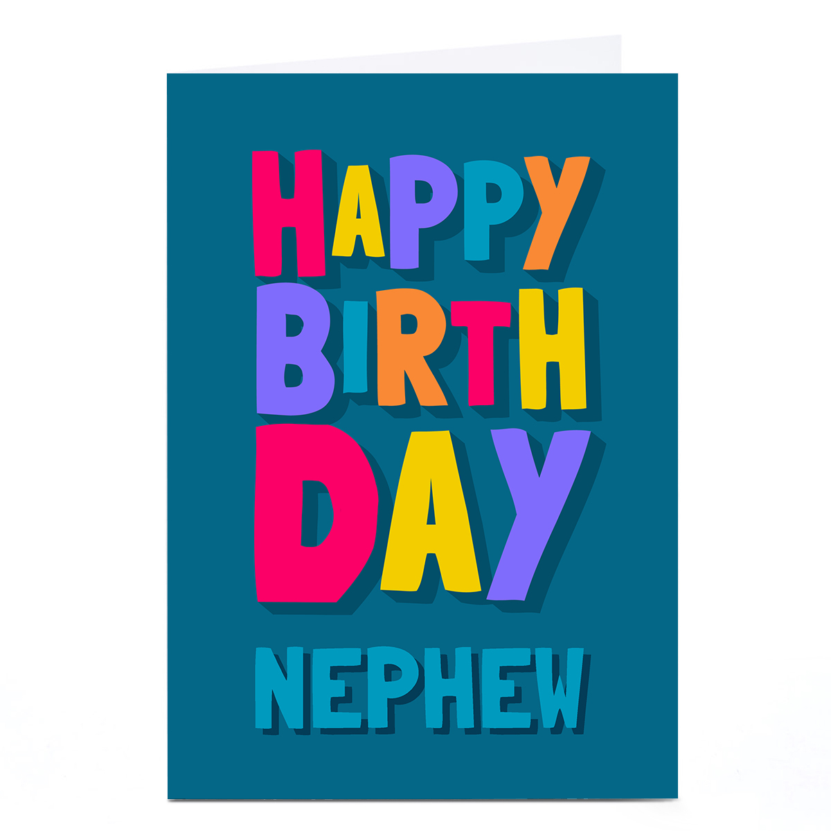 Personalised Birthday Card - Bold text, Nephew