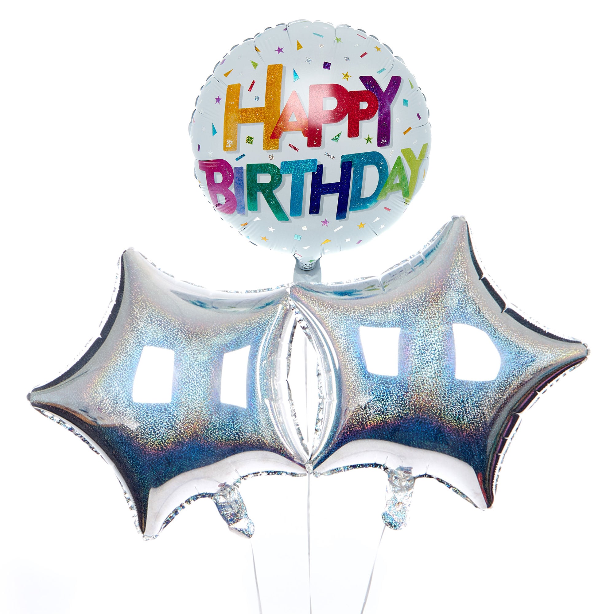 Rainbow Text Happy Birthday Balloon Bouquet - DELIVERED INFLATED! 