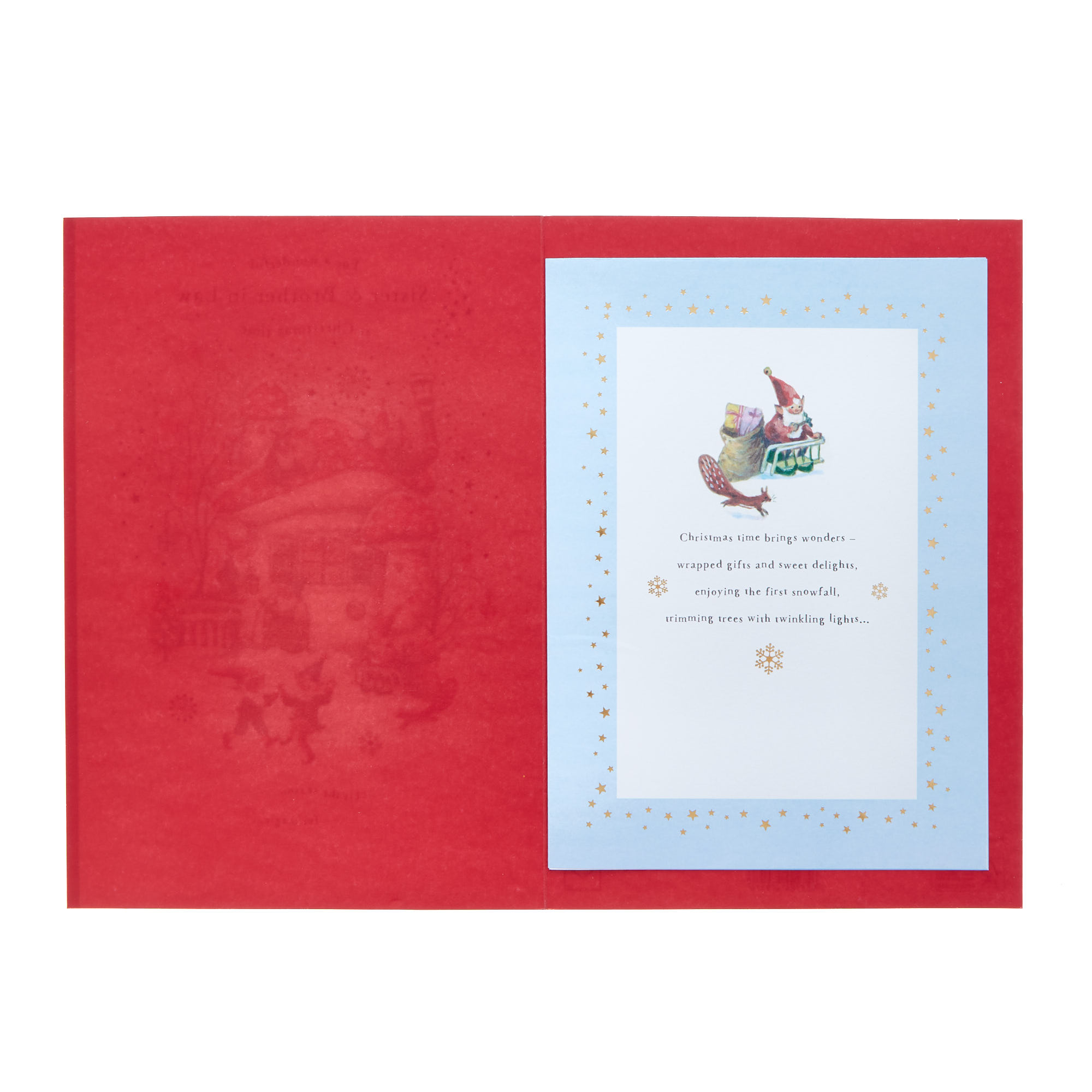 Sister & Brother In Law Toadstool & Elves Christmas Card
