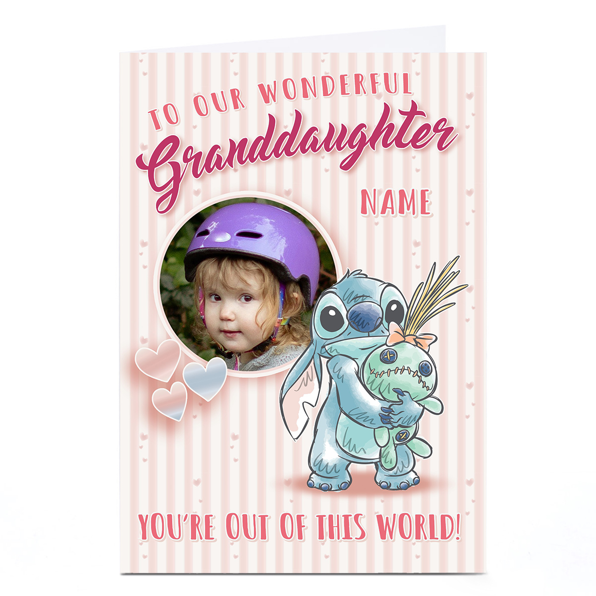 Photo Disney Stitch Birthday Card - Out of This World, Granddaughter