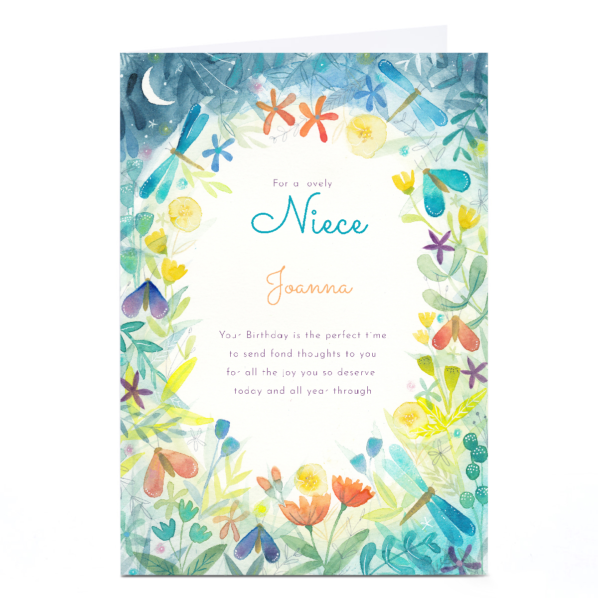 Personalised Birthday Card - For a Lovely Niece