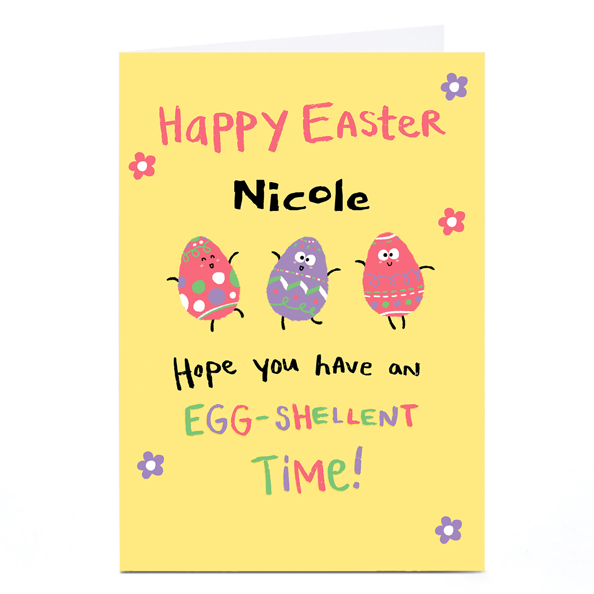 Personalised Hew Ma Easter Card - Egg-Shellent