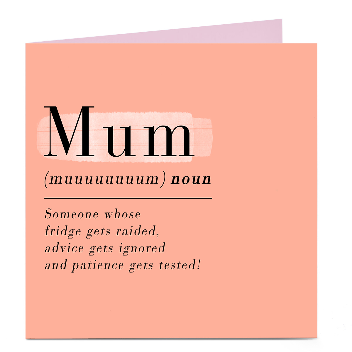 Personalised Mother's Day Card - Mum Definition
