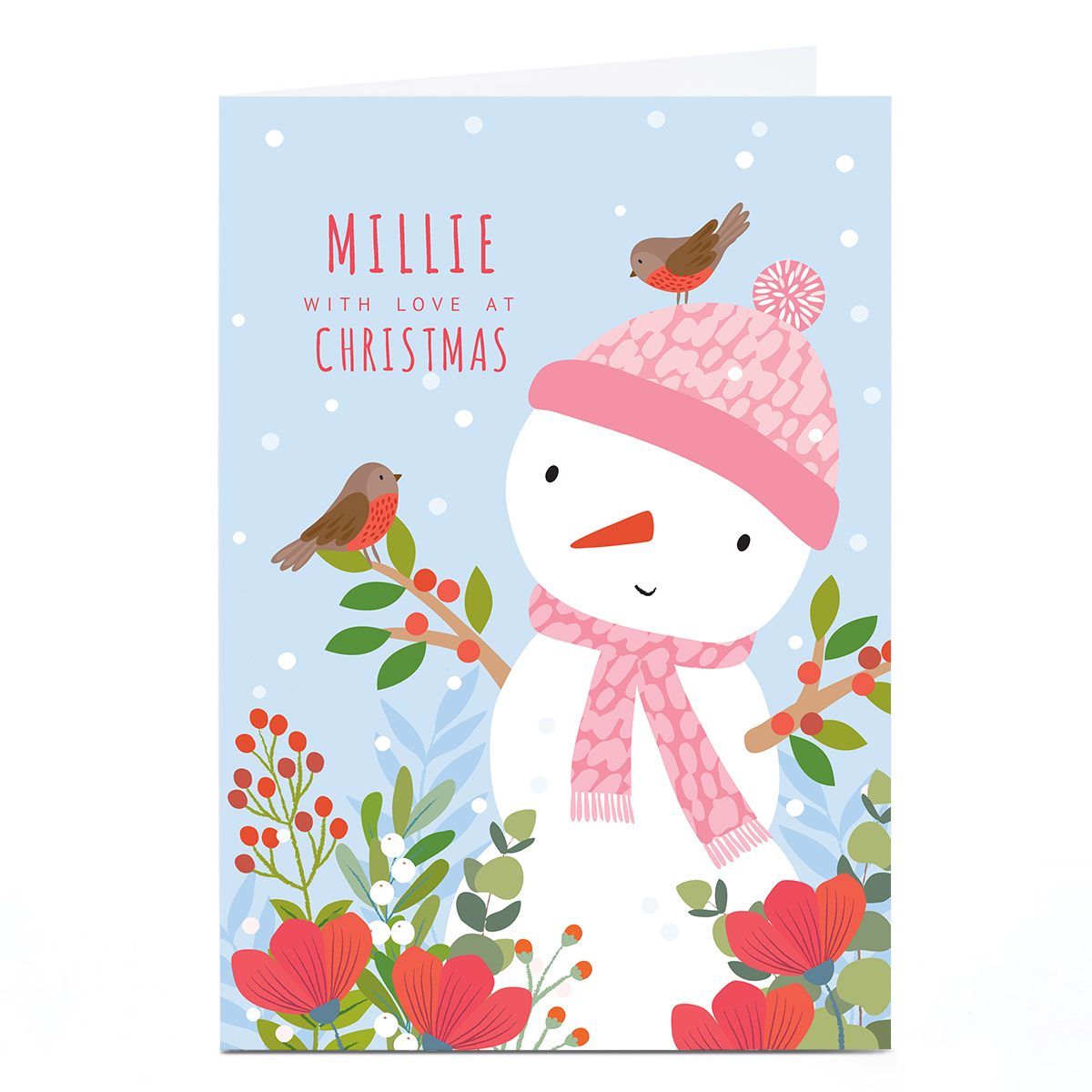 Personalised Klara Hawkins Christmas Card - Snowman
