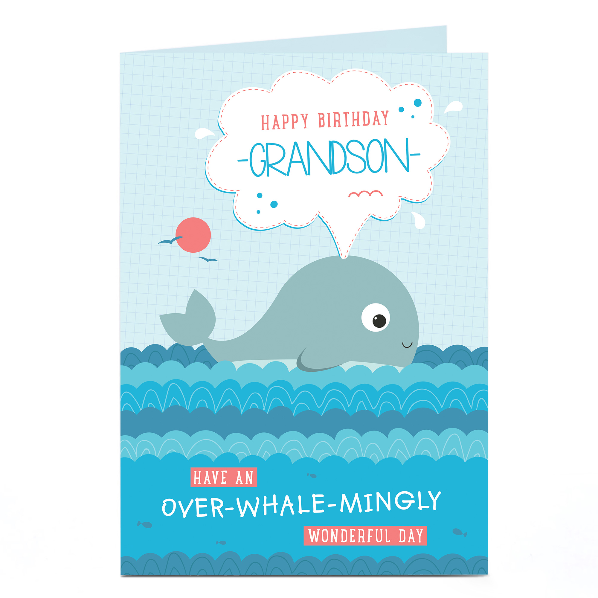 Personalised Birthday Card - Over-Whale-Mingly Wonderful [Grandson]
