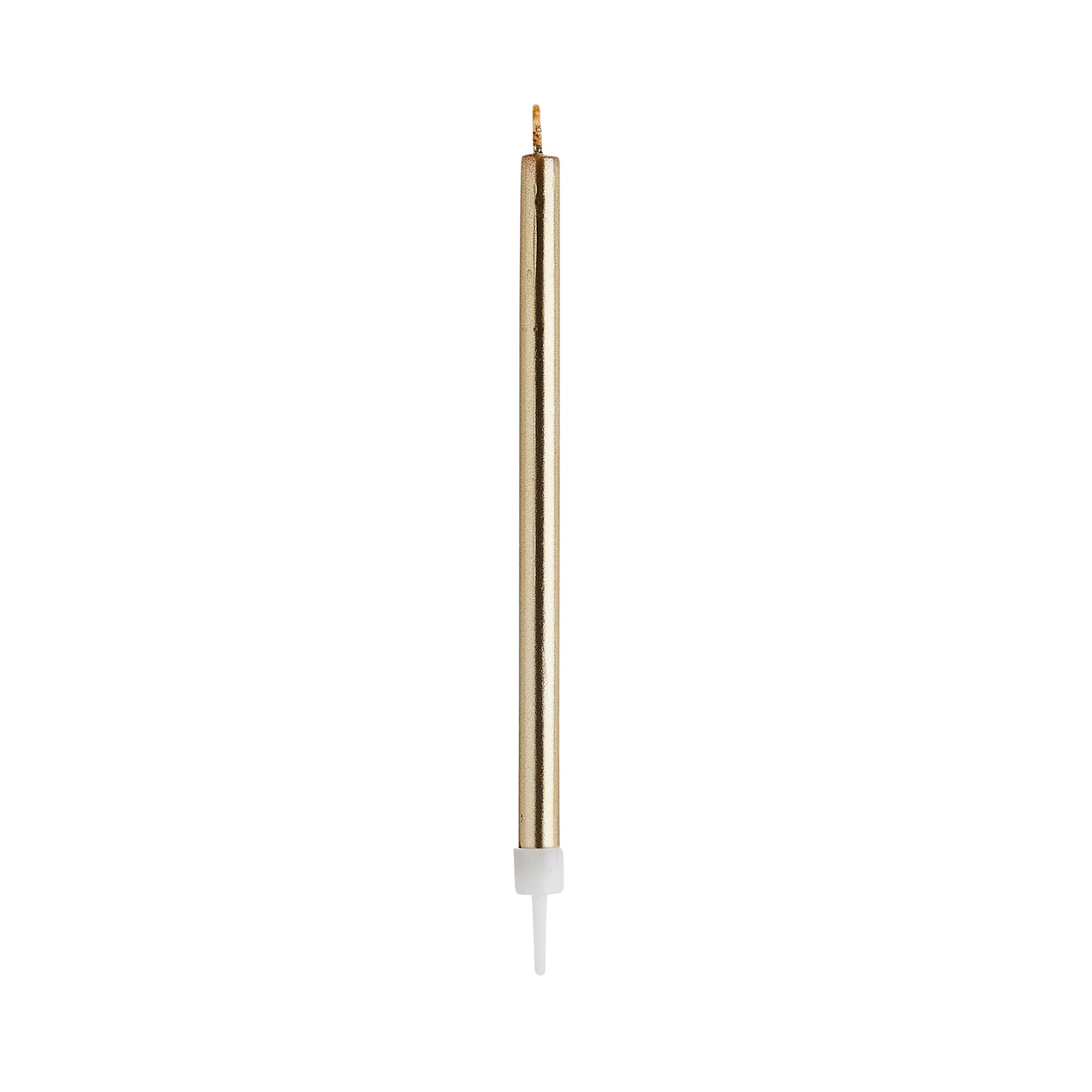 Gold Skinny Cake Candles - Pack of 12