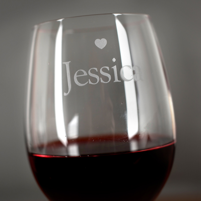 Personalised Engraved Wine Glasses Set - His and Hers Hearts