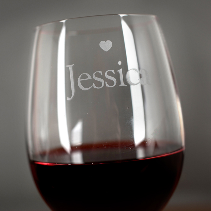 Personalised Engraved Wine Glasses|Glassware Set - His and Hers Hearts