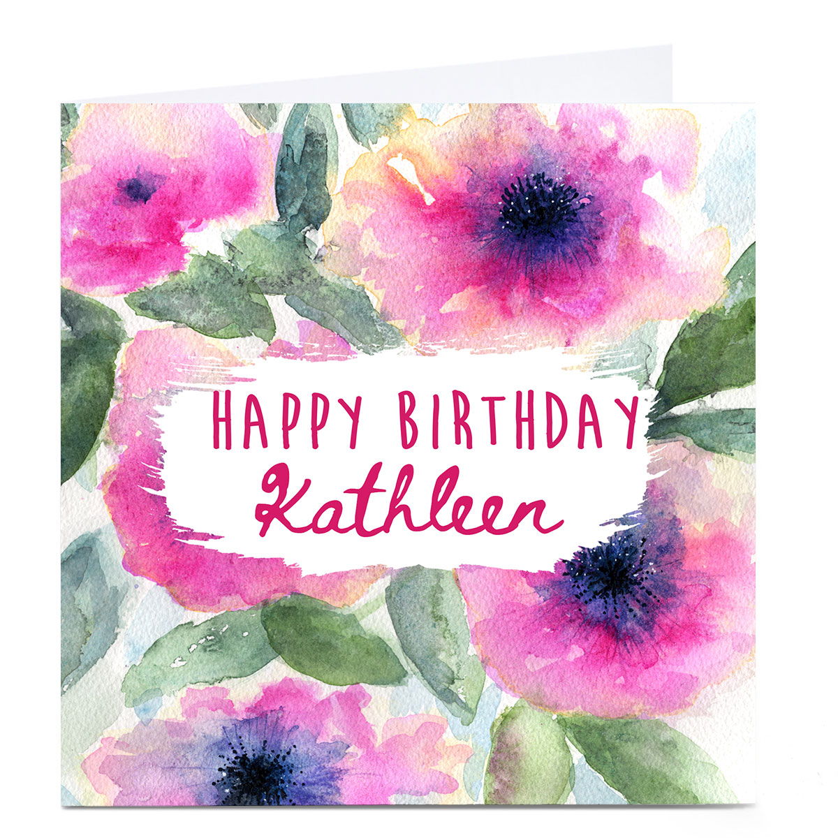 Personalised Emma Isaacs Birthday Card - Watercolour Pink 