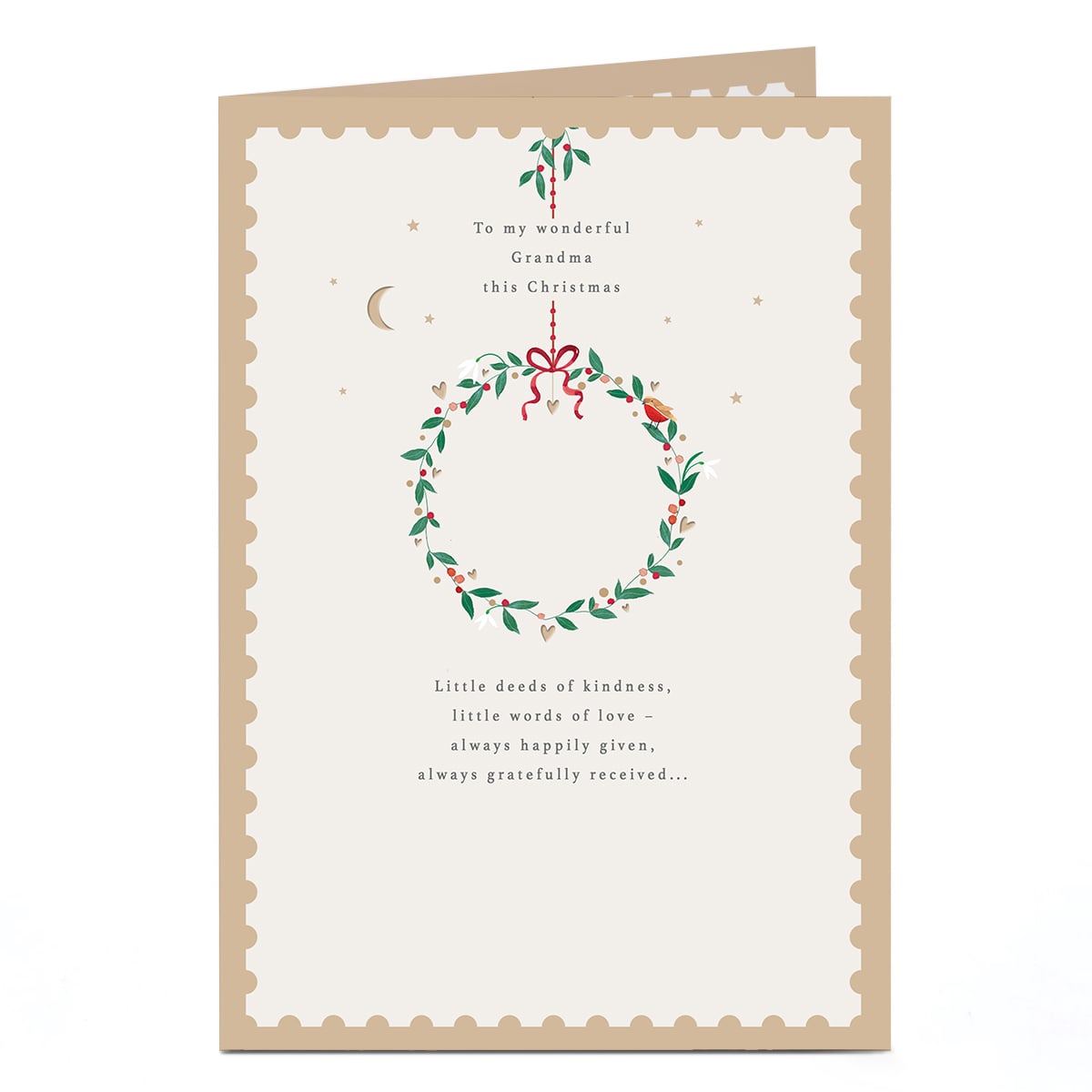 Christmas Card - Deeds of Kindness and Words of Love, Grandma