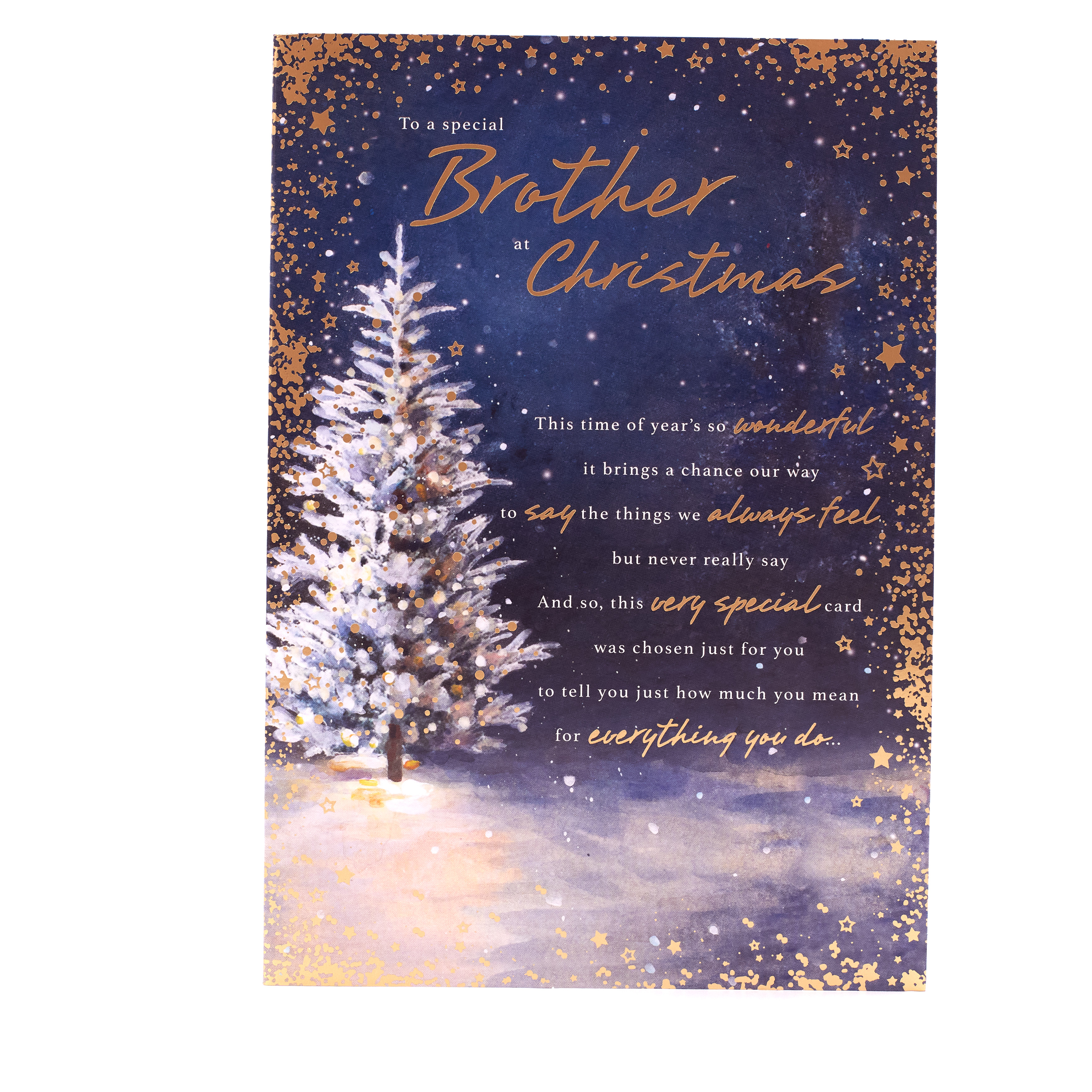 Christmas Card - Brother, Traditional Christmas Tree
